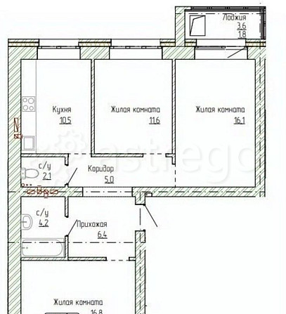 3-комн. квартира, 77.8 м2, 6/14 эт. Новоалтайск - изображение 1