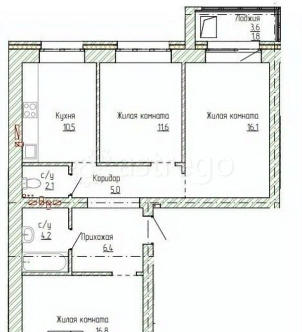 3-комн. квартира, 77.8 м2, 6/14 эт. Новоалтайск - изображение 1