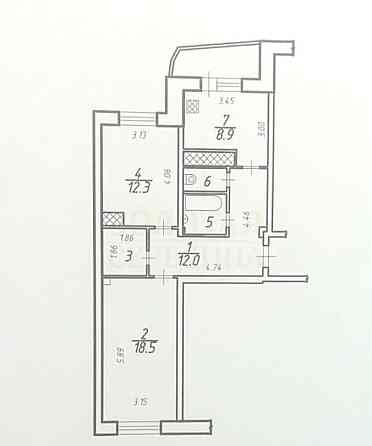 2-комн. квартира, 60 м2, 3/5 эт. Дубовое