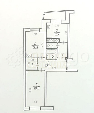 2-комн. квартира, 60 м2, 3/5 эт. Дубовое - изображение 5