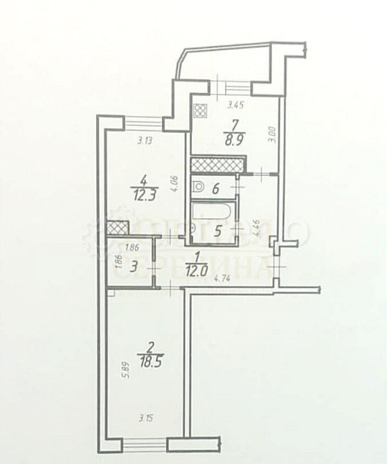 2-комн. квартира, 60 м2, 3/5 эт. Дубовое - изображение 5