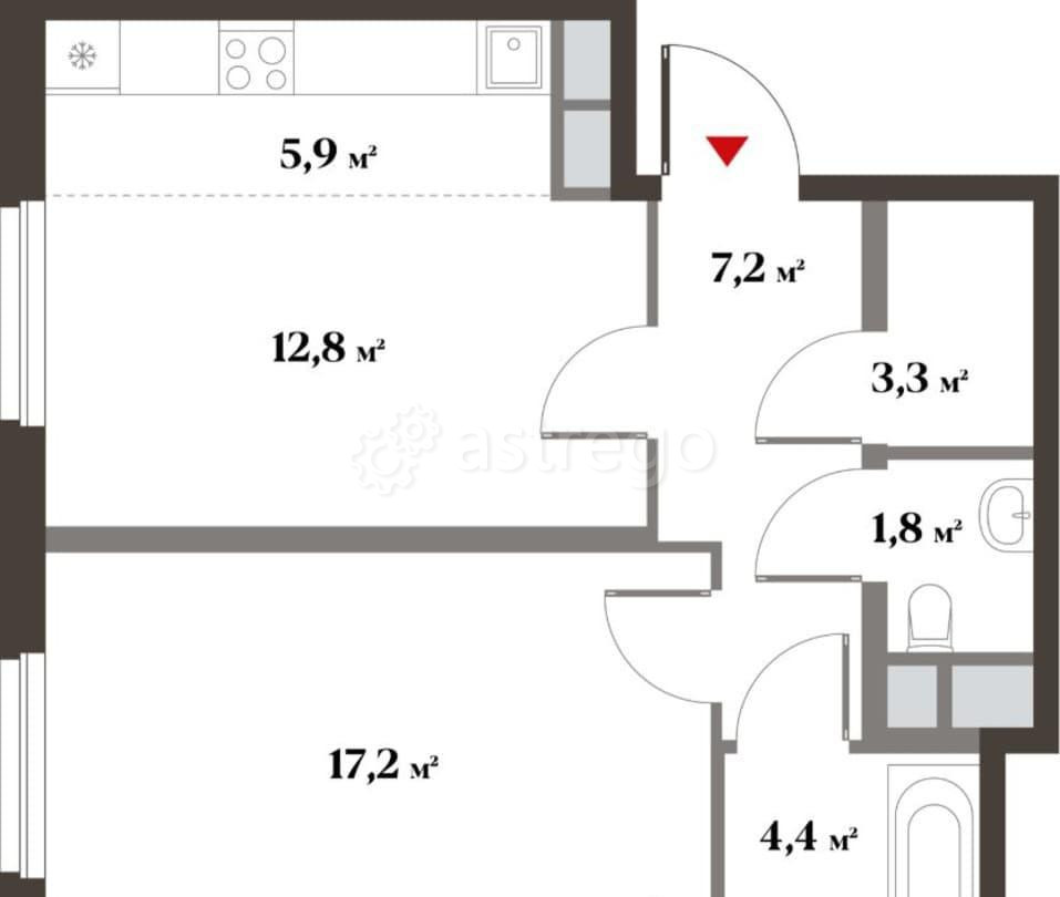 2-комн. квартира, 50.4 м2, 4/6 эт. Красногорск - изображение 1