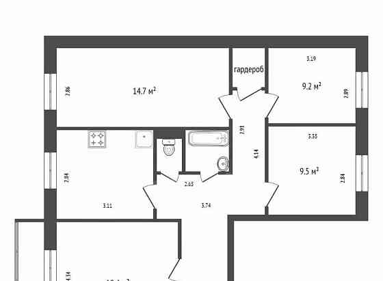 4-комн. квартира, 84.3 м2, 1/10 эт. Красноярск
