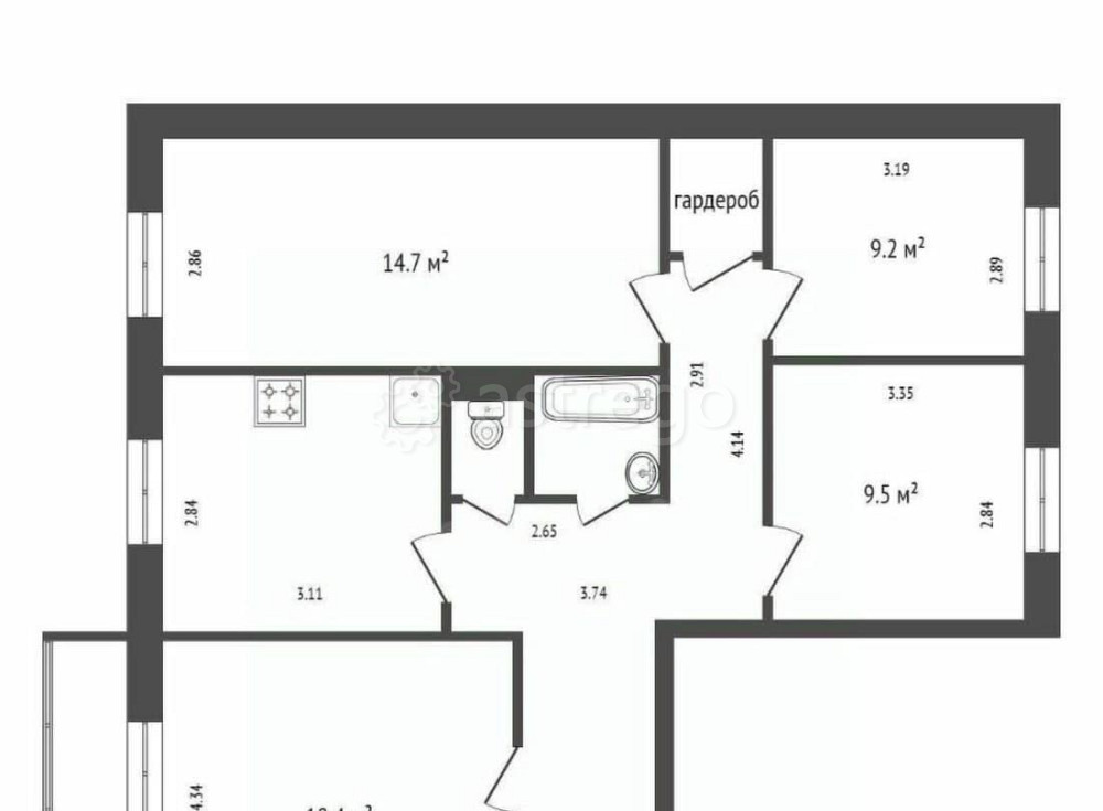 4-комн. квартира, 84.3 м2, 1/10 эт. Красноярск - изображение 4