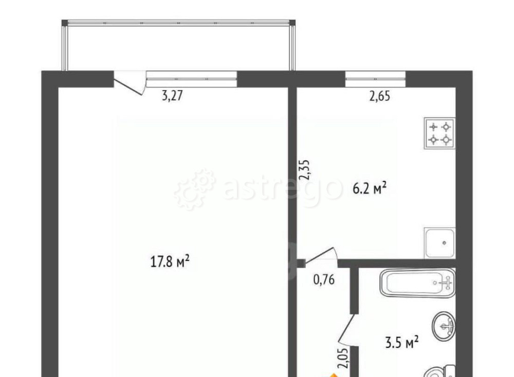 1-комн. квартира, 32.6 м2, 5/5 эт. Райчихинск - изображение 3