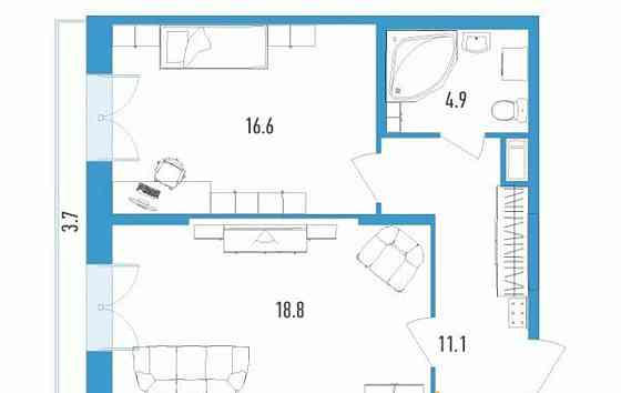 2-комн. квартира, 72 м2, 12/18 эт. Санкт-Петербург