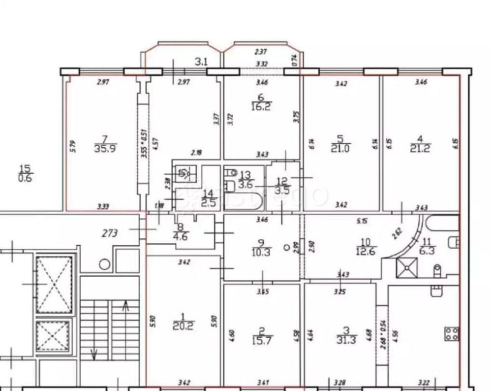 4-комн. квартира, 215 м2, 13/13 эт. Санкт-Петербург - изображение 2