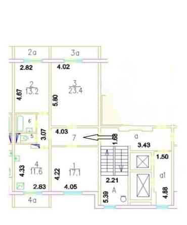 3-комн. квартира, 78.4 м2, 3/12 эт. Москва