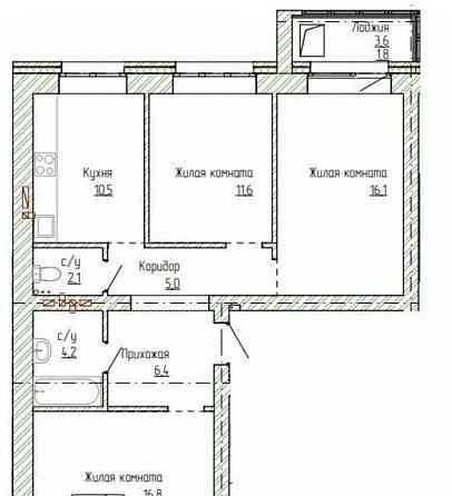 3-комн. квартира, 77.8 м2, 9/14 эт. Новоалтайск