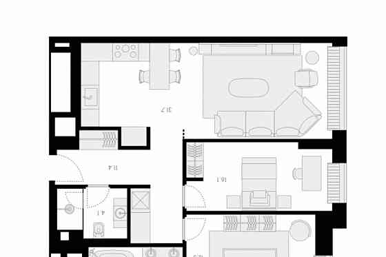 3-комн. апарт-ы, 85 м2, 19/34 эт. Москва