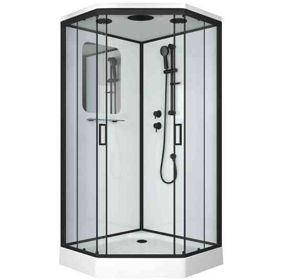 Душевая кабина NG- 6902-01D BLACK 1000х1000х2200 низкий поддон 16 см стекло ТОНИРОВАННОЕ 4 места Nia Москва