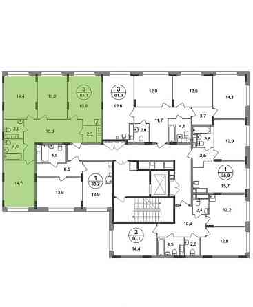 3-комн. квартира, 83 м2, 6/17 эт. Москва