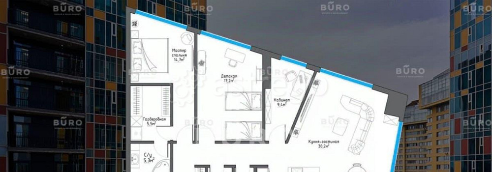 4-комн. квартира, 110 м2, 13/20 эт. Москва - изображение 4