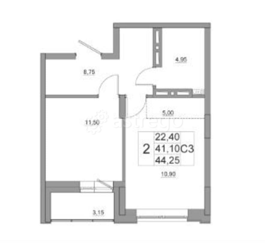 2-комн. квартира, 44.25 м2, 17/17 эт. Красноярск - изображение 1