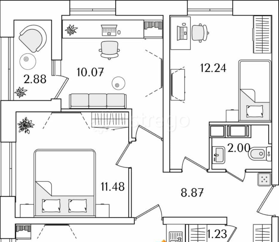 3-комн. квартира, 67.75 м2, 12/22 эт. Санкт-Петербург - изображение 1