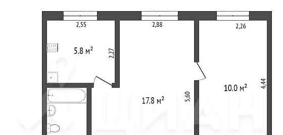 2-комн. квартира, 42 м2, 2/5 эт. Северодвинск