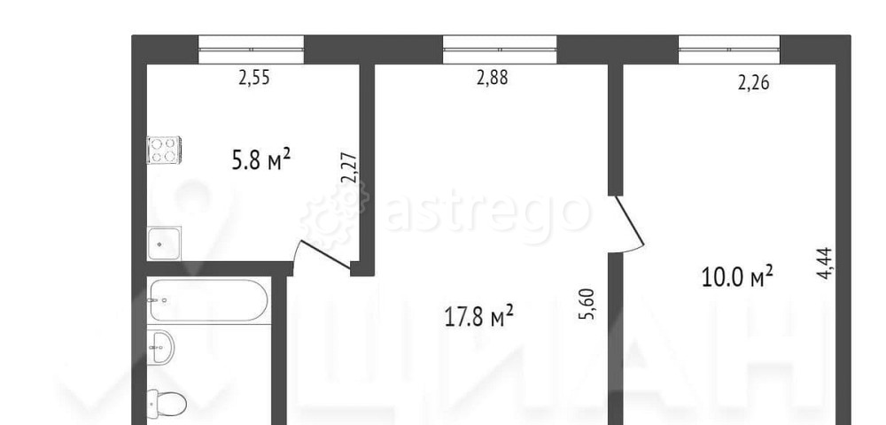 2-комн. квартира, 42 м2, 2/5 эт. Северодвинск - изображение 3