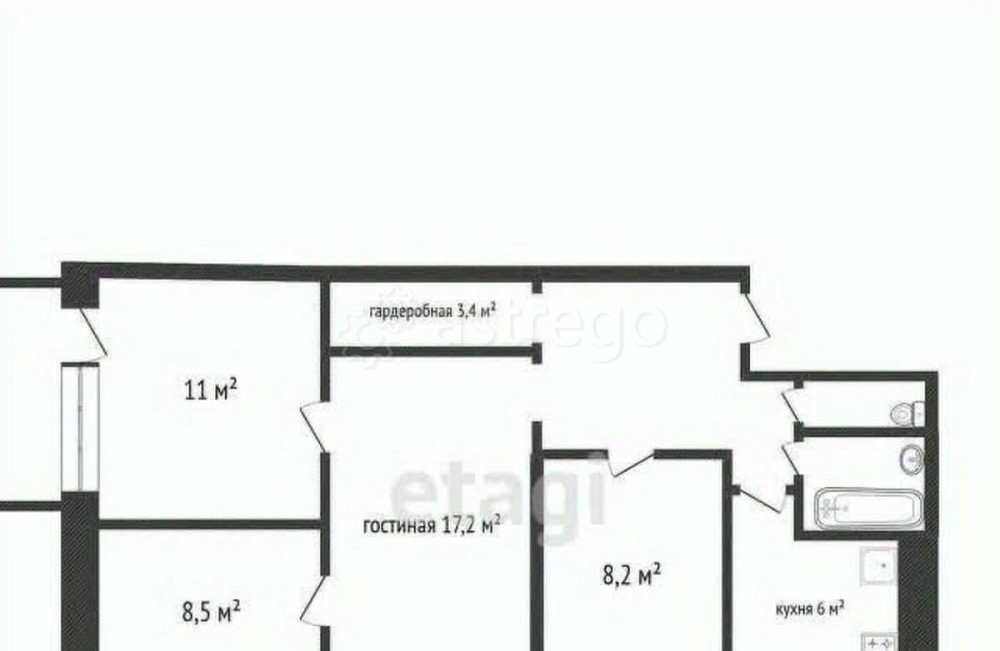 4-комн. квартира, 62.8 м2, 5/5 эт. Белгород - изображение 7