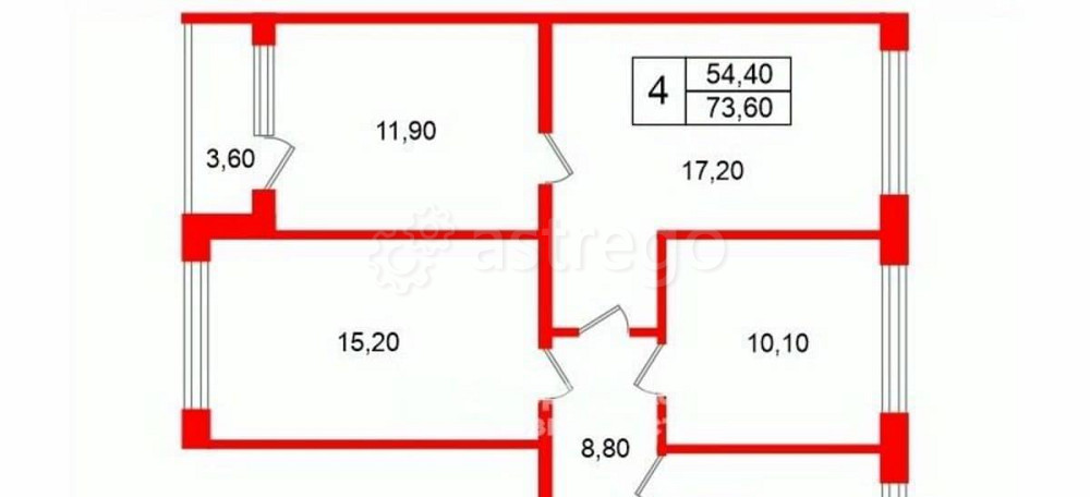 4-комн. квартира, 73.6 м2, 3/9 эт. Санкт-Петербург - изображение 5