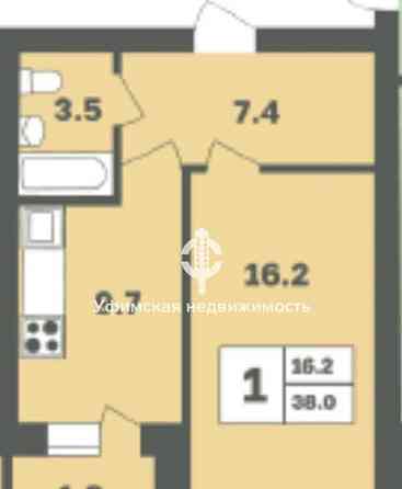 1-комн. квартира, 38 м2, 7/14 эт. Уфа