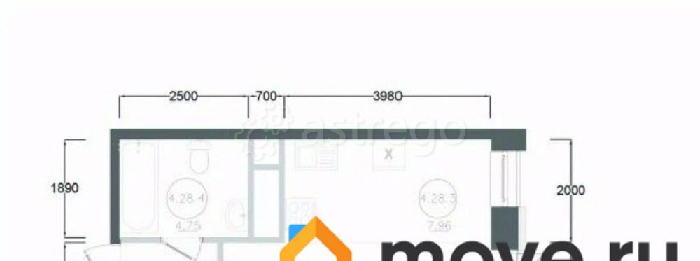 Студия, 31.61 м2, 2/17 эт. Наро-Фоминск - изображение 1