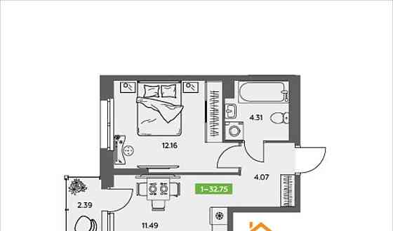 1-комн. квартира, 32.75 м2, 4/5 эт. Северодвинск