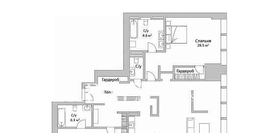 3-комн. апарт-ы, 184 м2, 23/76 эт. Москва