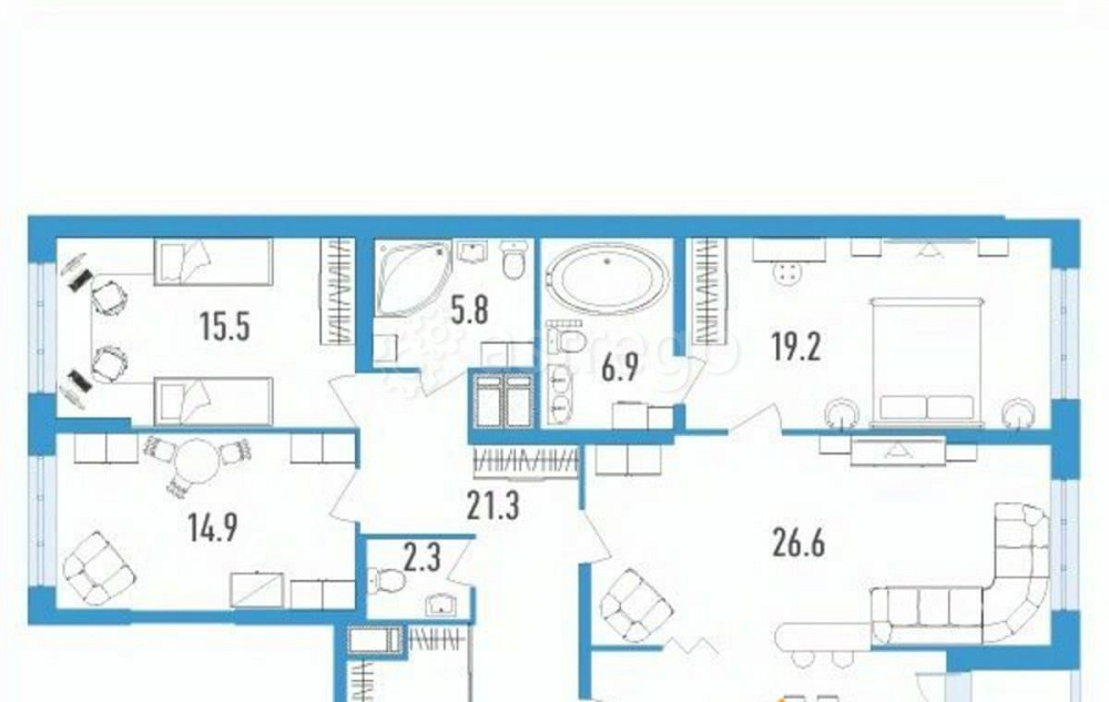 4-комн. квартира, 134.6 м2, 6/18 эт. Санкт-Петербург - изображение 1