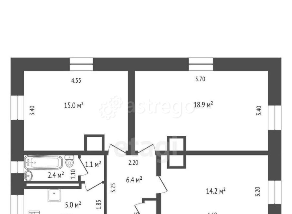 3-комн. квартира, 63.7 м2, 2/2 эт. Котлас - изображение 7