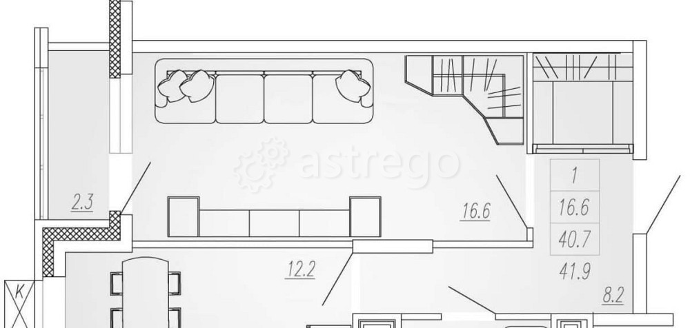 1-комн. квартира, 43 м2, 24/25 эт. Мытищи - изображение 7
