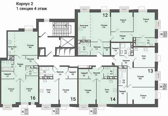 3-комн. квартира, 71.1 м2, 4/8 эт. Королев