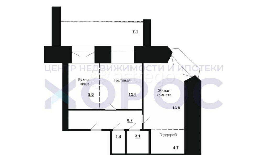 2-комн. квартира, 56.4 м2, 4/12 эт. Благовещенск - изображение 2