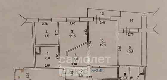 6-комн. квартира, 119.8 м2, 3/10 эт. Подольск