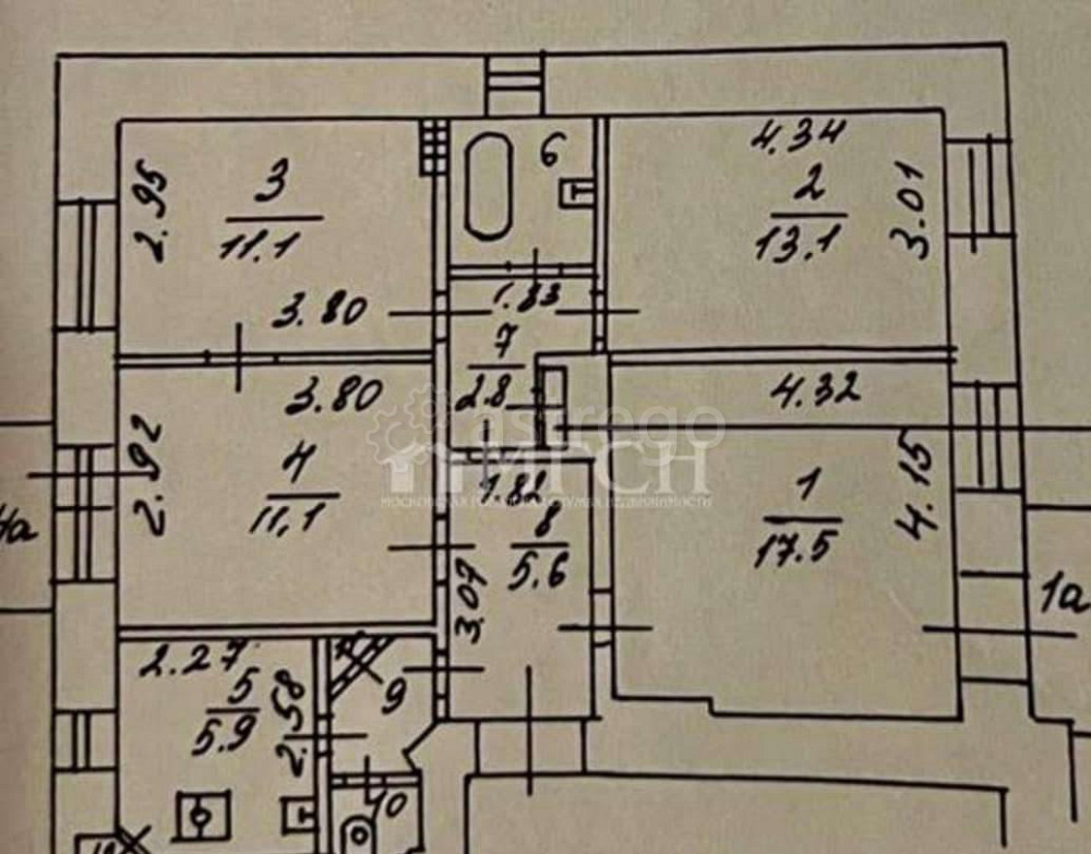 4-комн. квартира, 76 м2, 4/4 эт. Москва - изображение 1