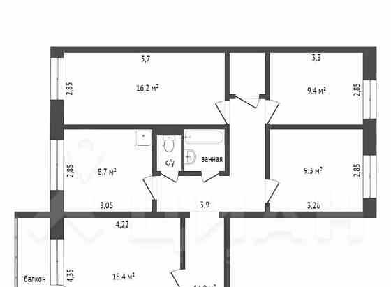 4-комн. квартира, 85 м2, 4/10 эт. Красноярск