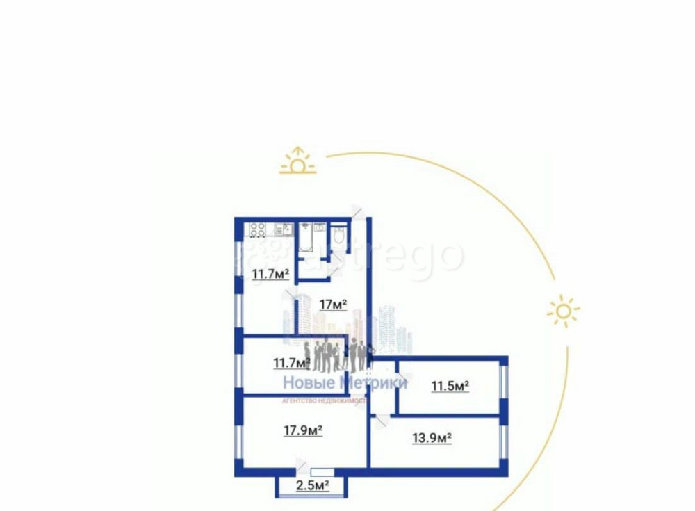 4-комн. квартира, 87 м2, 8/10 эт. Санкт-Петербург - изображение 1