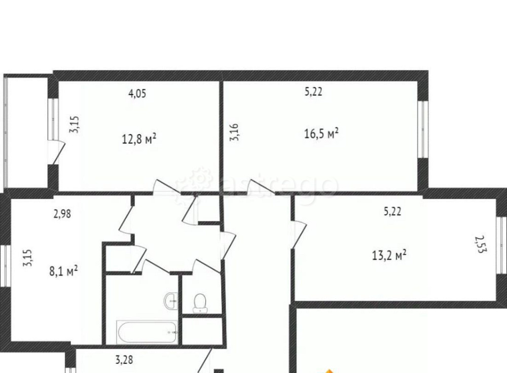 4-комн. квартира, 76.2 м2, 1/9 эт. Белгород - изображение 7