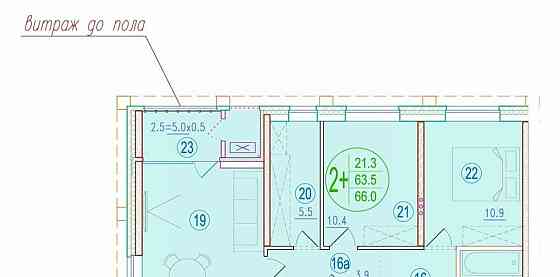 2-комн. квартира, 66 м2, 12/20 эт. Астрахань