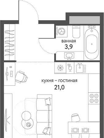 Студия, 29.8 м2, 8/8 эт. Москва