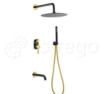 Душевой комплект BOHEME Uno 464-2-BG Black/Gold Новосибирск - изображение 1