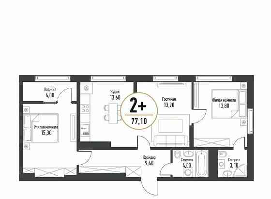 3-комн. квартира, 77.4 м2, 5/17 эт. Стерлитамак