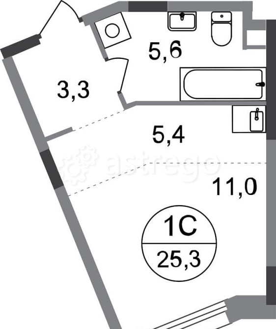 Студия, 25 м2, 1/17 эт. Москва - изображение 1