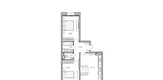 2-комн. квартира, 72.7 м2, 11/17 эт. Пушкино