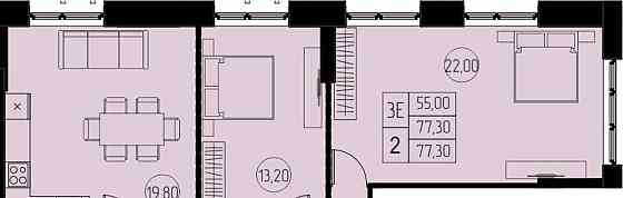 3-комн. квартира, 77.3 м2, 10/28 эт. Пушкино