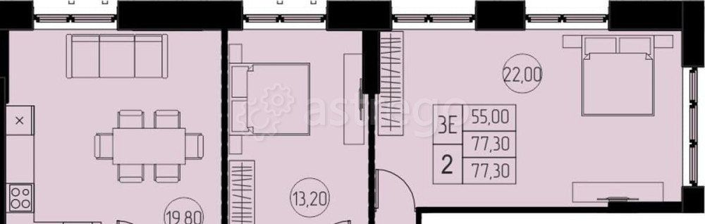 3-комн. квартира, 77.3 м2, 10/28 эт. Пушкино - изображение 1