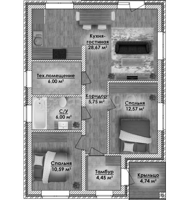 Коттедж, 78 м2, 1 эт. Москва - изображение 7