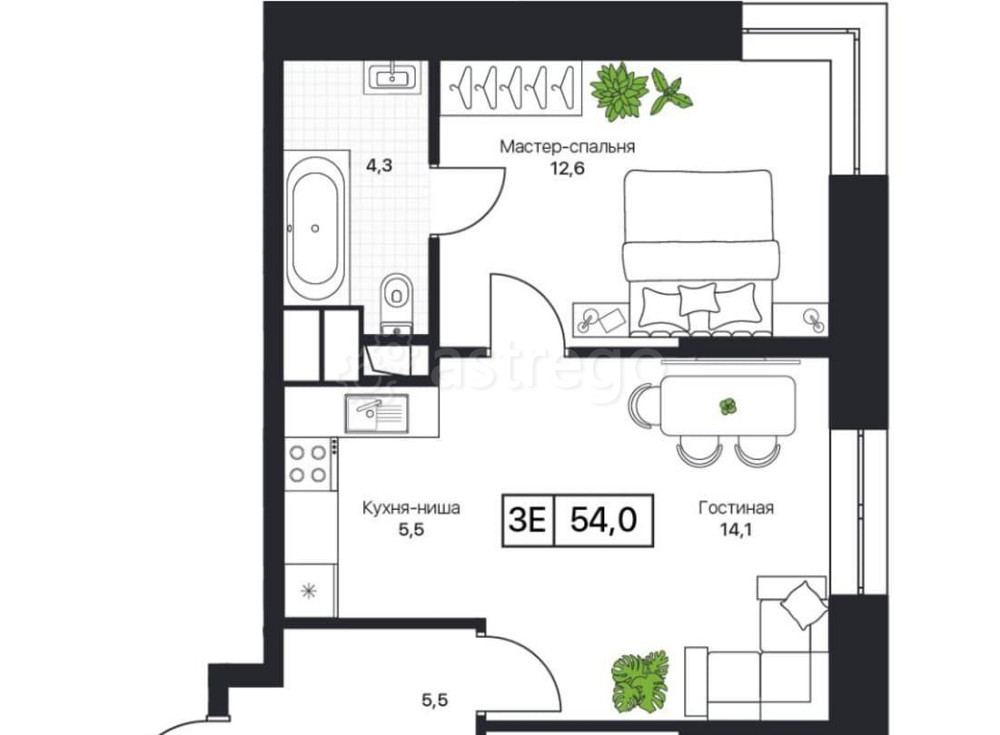 3-комн. квартира, 54 м2, 4/17 эт. Пушкино - изображение 1