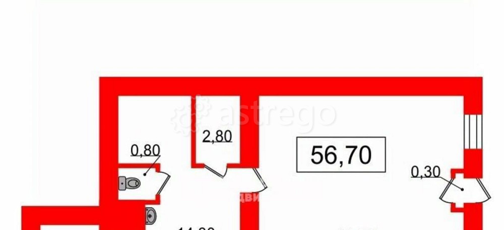 Свободного назначения, 56.7 м2 Санкт-Петербург - изображение 1