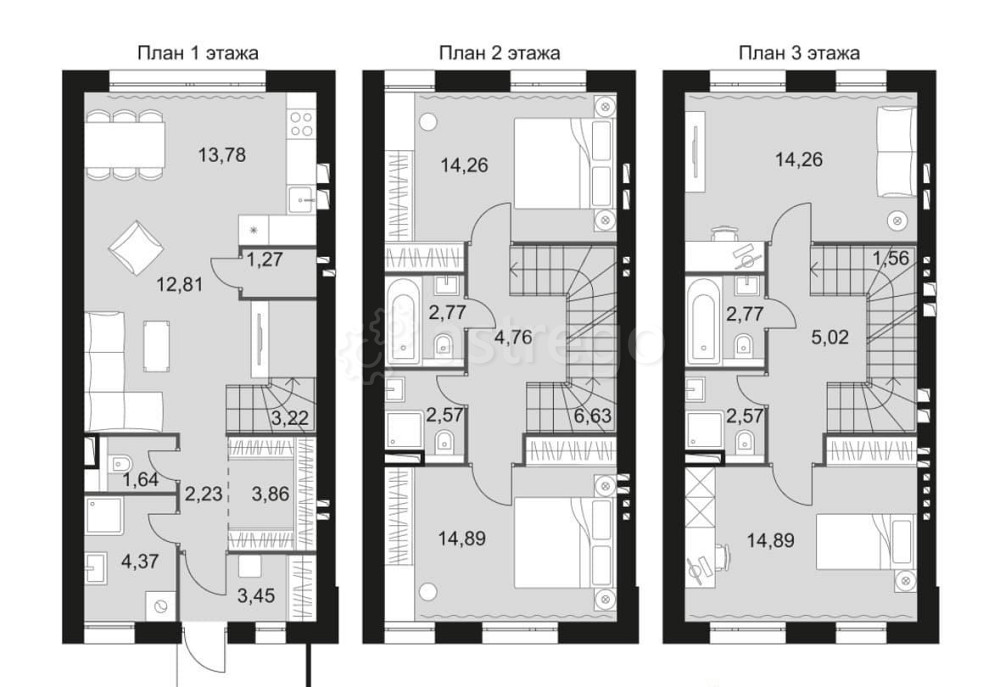 Таунхаус, 133.6 м2, 3 эт. Москва - изображение 1