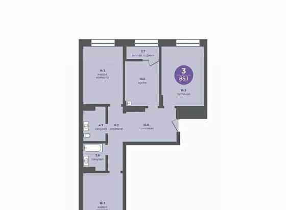 3-комн. квартира, 85.1 м2, 3/24 эт. Красноярск